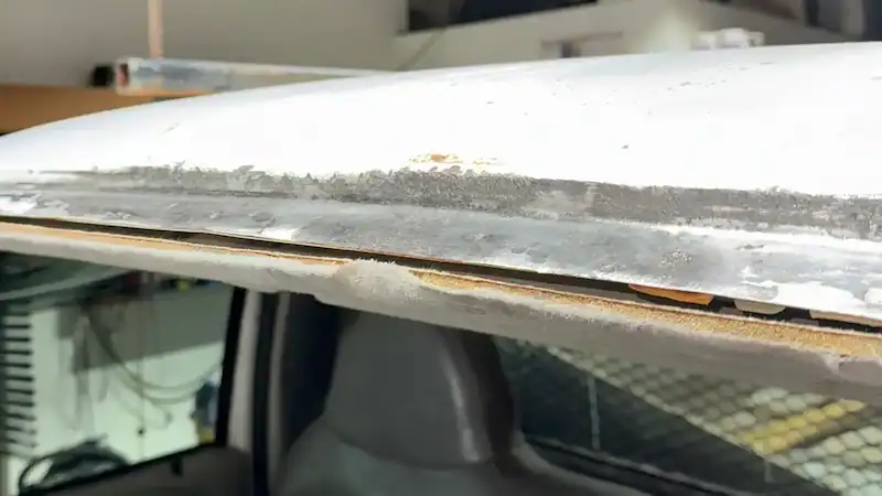 Rust removal around windshield pinch weld at 123 Glass Company in Omaha